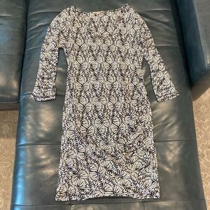 Banana Republic Black and White Patterned Dress